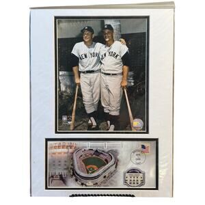 NY Yankee Mantle Maris MLB Baseball USPS First Day Of Issue Stamp Photo Mat 2008